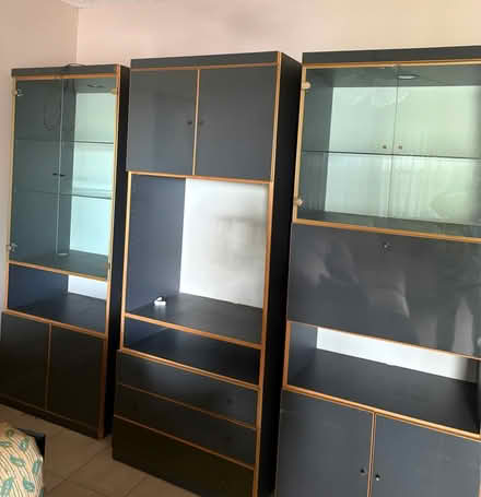 Photo of free 3 Bookcases Black some glass (Pembroke Pines) #1