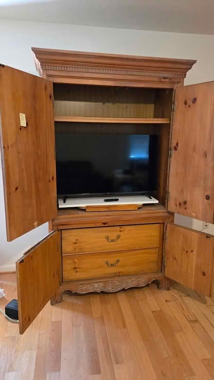 Photo of free Wood TV hutch w drawers and power (Menno Haven in Chambersburg) #2