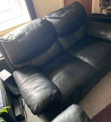 Photo of free Dark Navy Blue Leather Recline Sofa (Bensham NE8) #2