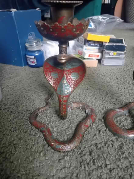 Photo of free Two brass snake candlestick holders (Kempston MK42) #2