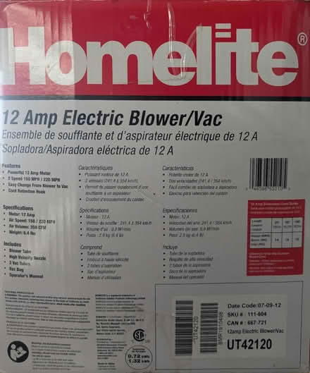Photo of free Plug-in 12 Amp Electric Blower/Vac (Pawtucketville / Lowell) #3