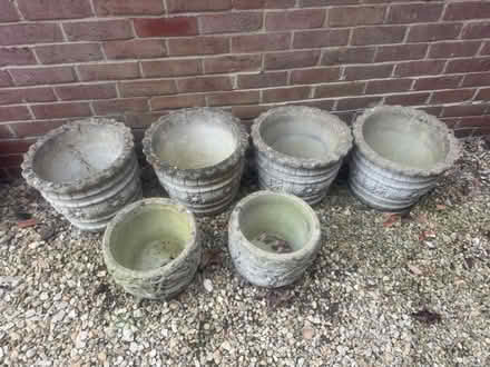 Photo of free 6 Heavy Stone/Concrete Planters (North Abingdon OX14) #1
