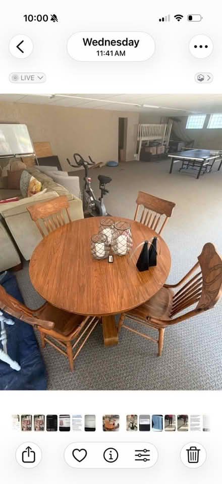 Photo of free Oak table and chairs (South Wheaton) #1