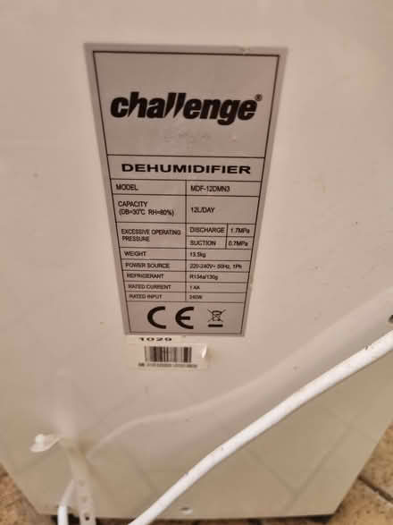Photo of free Dehumidifier- spares or repairs (Cogges OX28) #2