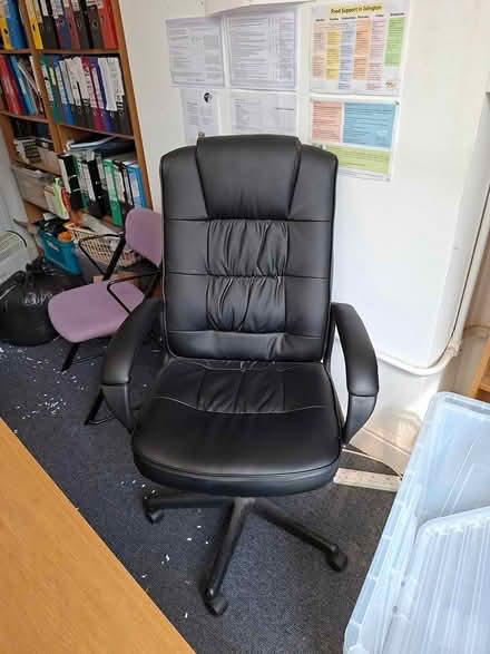 Photo of free 2 desks, 2 bookcases, 4 chairs (N1 0DH) #2