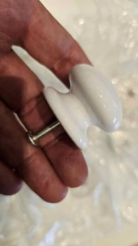 Photo of free 14 larger white porcelain cupboard screw-knobs unused (Townsend AL3) #1