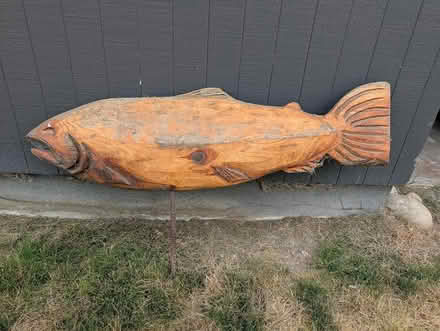 Photo of free carved cedar salmon (Edmonds bowl) #1