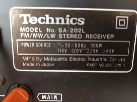 Photo of free Technics SA-202L Receiver (Tuner/amp) (Bure Park OX26) #2