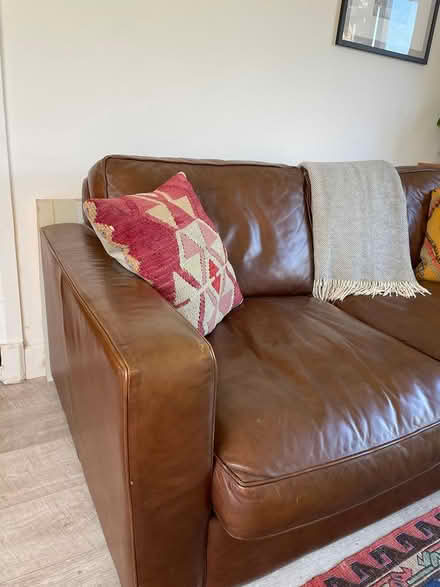 Photo of free Two-seater leather sofa (GU5, Gomshall) #2