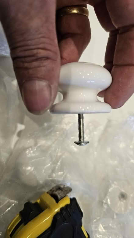 Photo of free 14 larger white porcelain cupboard screw-knobs unused (Townsend AL3) #4