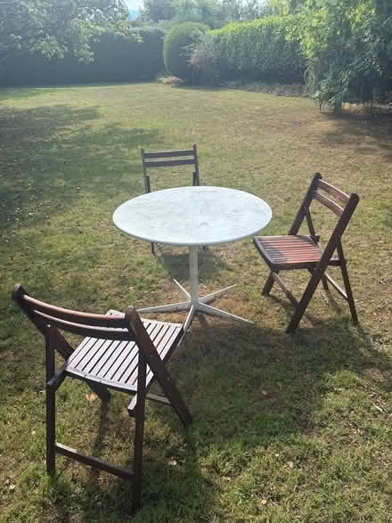 Photo of free Garden table and 3 chairs (Dundrum) #1