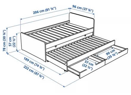 Photo of free SLÄKT Bed frame with underbed and storage, white, 90x200 cm (Herne Hill SE24) #2
