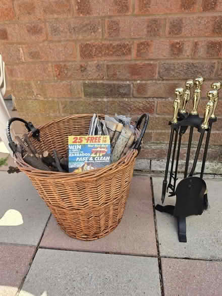 Photo of free Fireplace tools and log basket (Owlsmoor GU47) #1
