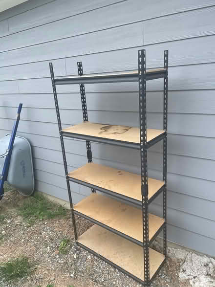 Photo of free Metal framed shelving (North Asheville) #1