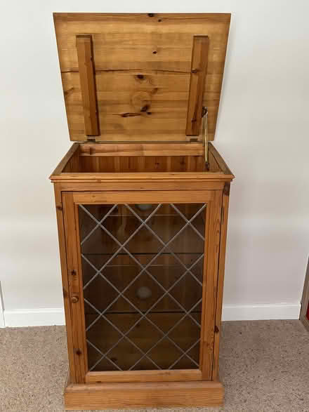 Photo of free Display/Glass/Stereo Pine Cabinet (Bookham, Leatherhead) #2