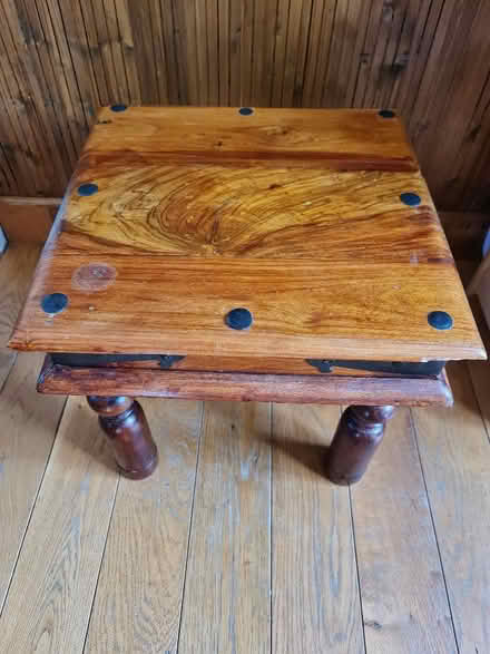 Photo of free Coffee Table -- solid wood rustic studs (East Chesterton Ward CB4) #1