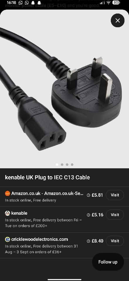 Photo of I will want this Monitor power cable (Hamstead B42) #1
