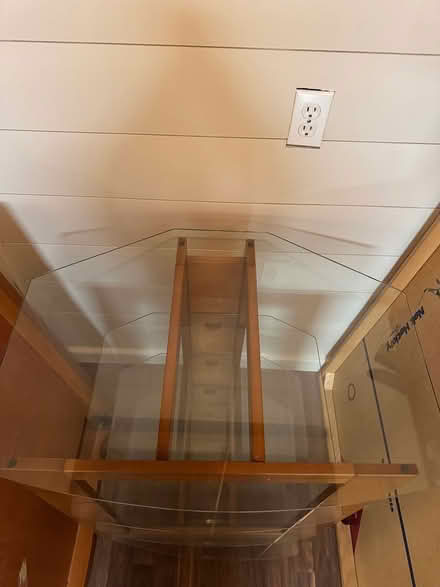 Photo of free Glass and wood tv stand (Morristown Springbrook) #3