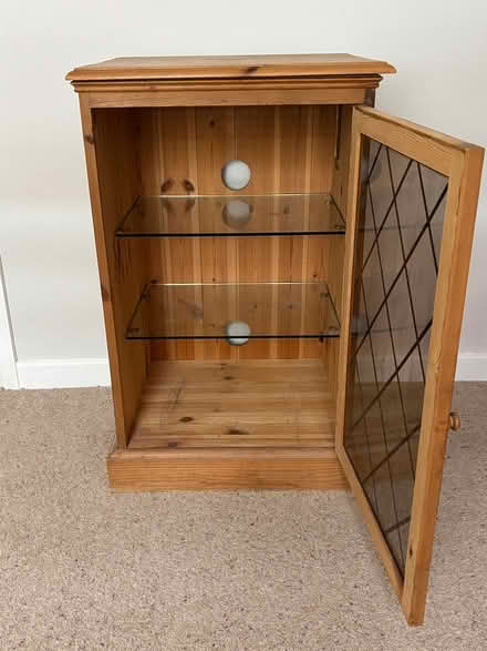 Photo of free Display/Glass/Stereo Pine Cabinet (Bookham, Leatherhead) #3