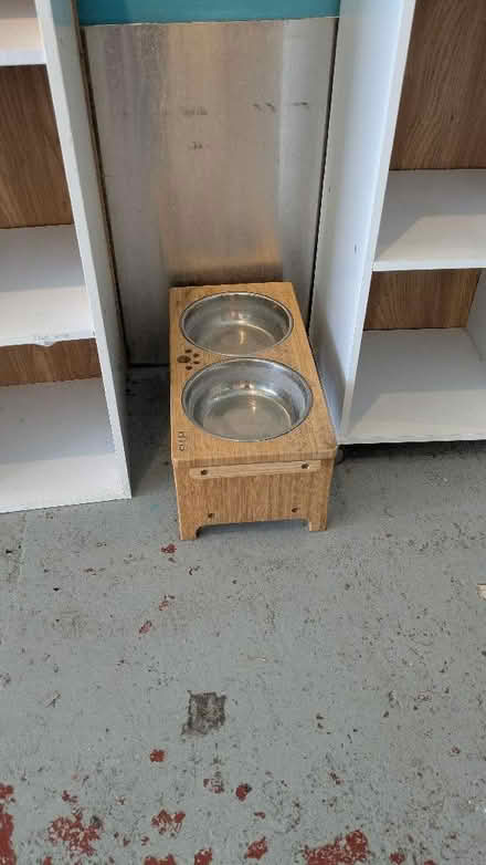 Photo of free Dog bowls with stand x1 (St James' Street BN2) #1