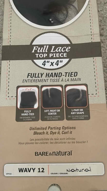 Photo of free Full lace top piece closure 4”x4” (Battersea SW8) #3