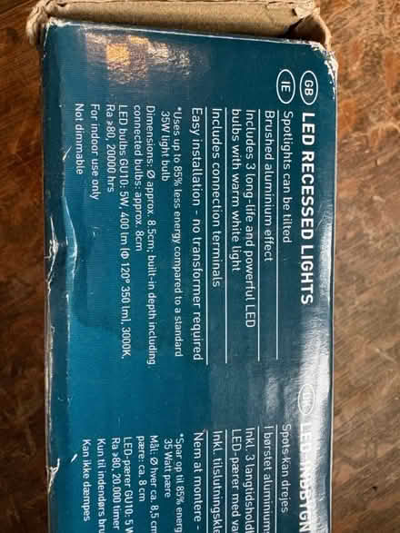 Photo of free 3 LED recessed spotlights (Glazebrook, WA3) #3