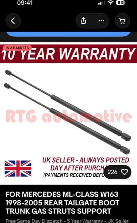 Photo of free Civic mark 7 (2005-2012)boot struts (Wythenshawe M22) #1