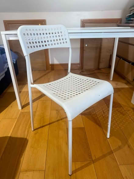 Photo of free White IKEA table and 2 chairs (Walthamstow E176AG E17) #2
