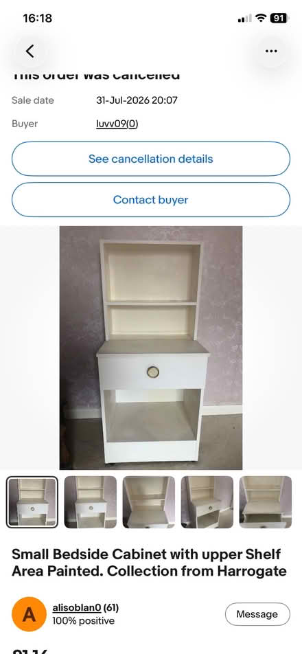 Photo of free Bedside cabinet with over shelf (Harrogate HG2) #1