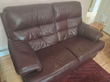 Photo of free Brown leather 2 seater sofa (Broomfield CM1) #1