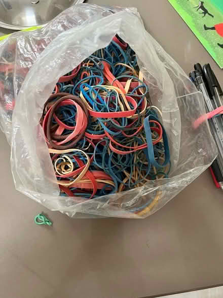 Photo of free Bag of assorted rubber bands (Barnard's Green WR14) #1