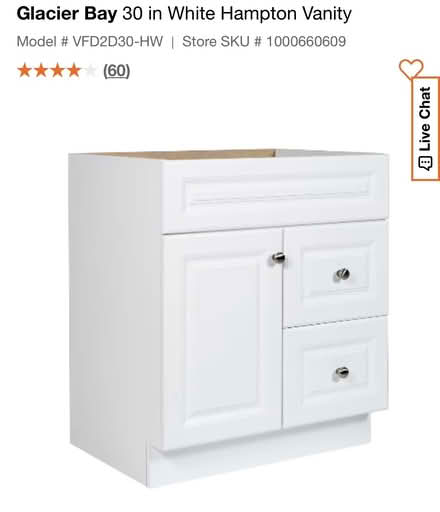 Photo of free NIB 30” White Melamine Vanity (Eldorado) #1