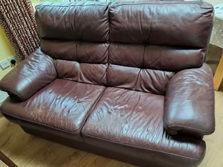 Photo of free Brown leather 2 seater sofa (Broomfield CM1) #2