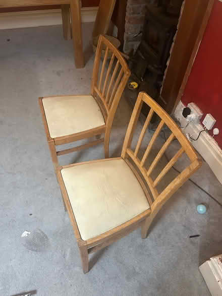 Photo of free Two wooden dining chairs (Ch45) #3
