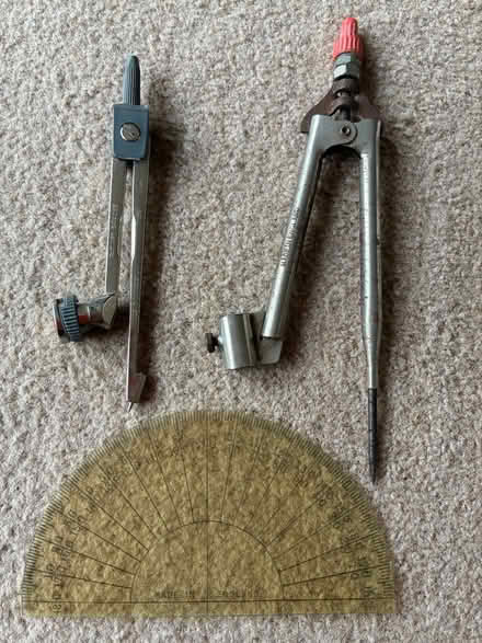 Photo of free School geometry compasses and protractor (Great Boughton CH3) #2