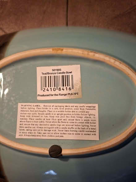 Photo of free Candle bowl (Walderslade ME5) #3