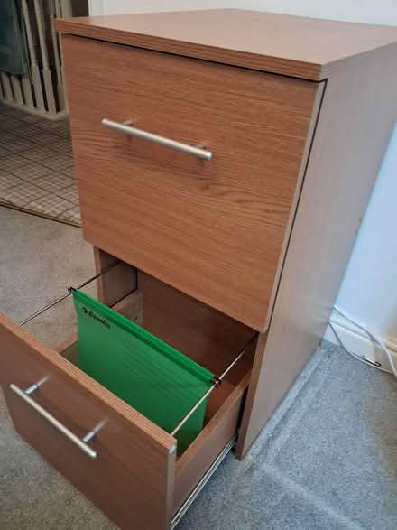 Photo of free 2-Drawer Filing Cabinet (L14, Knotty Ash) #1