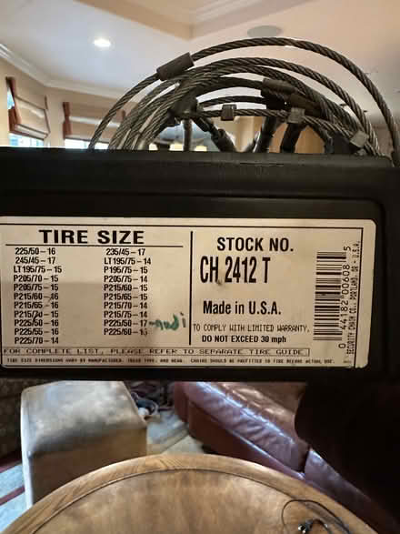 Photo of free Tire chains (Wolfe & Homestead) #2