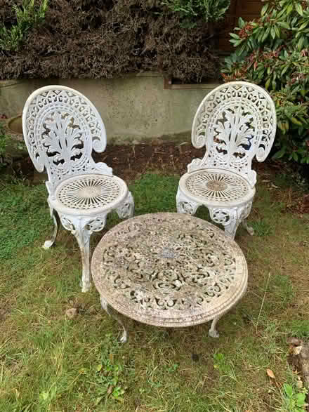 Photo of free Metal Garden Table and Chairs (Wood Street Village GU3) #1
