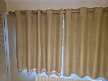 Photo of free Beige / Gold Dunelm Curtains 137cm drop x 168cm width (Heswall CH60) #3