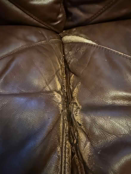 Photo of free Brown genuine leather couch (Wakefield, Bronx) #3