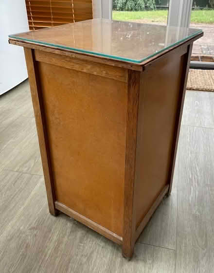 Photo of free Small bedside cupboard with a glass top (The Highlands TN39) #1
