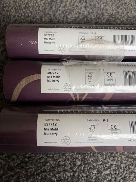 Photo of free 3 rolls of purple patterned wallpaper (Saltney Ferry CH4) #1