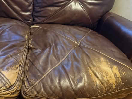 Photo of free Brown genuine leather couch (Wakefield, Bronx) #2