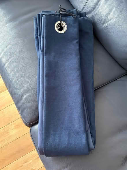 Photo of free Navy Blackout Curtains (Dunelm) with eyelets for pole (New Eltham SE9) #1