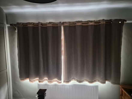 Photo of free Beige / Gold Dunelm Curtains 137cm drop x 168cm width (Heswall CH60) #2