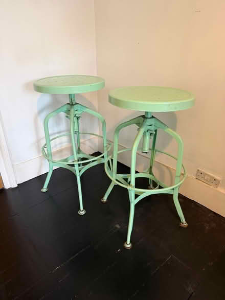 Photo of free Green metal high stools (Woodford Green) #1