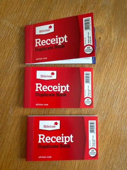 Photo of free Receipt books x3 (Oakwood Derby) #1
