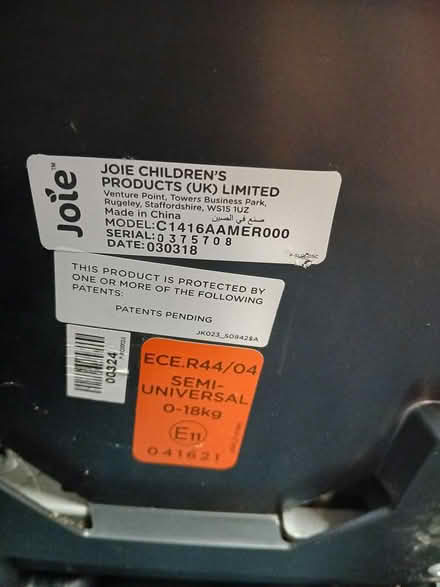 Photo of free Child's car seat (Copthorne) #1