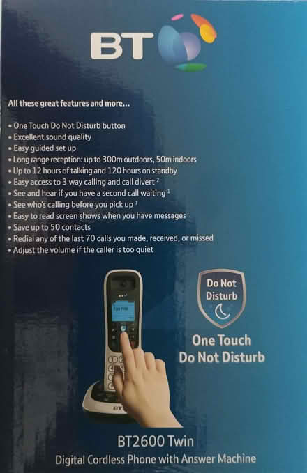 Photo of free BT Twin Phone set with answering phone machine (BT2600 Twin) (Barbourne WR3) #4